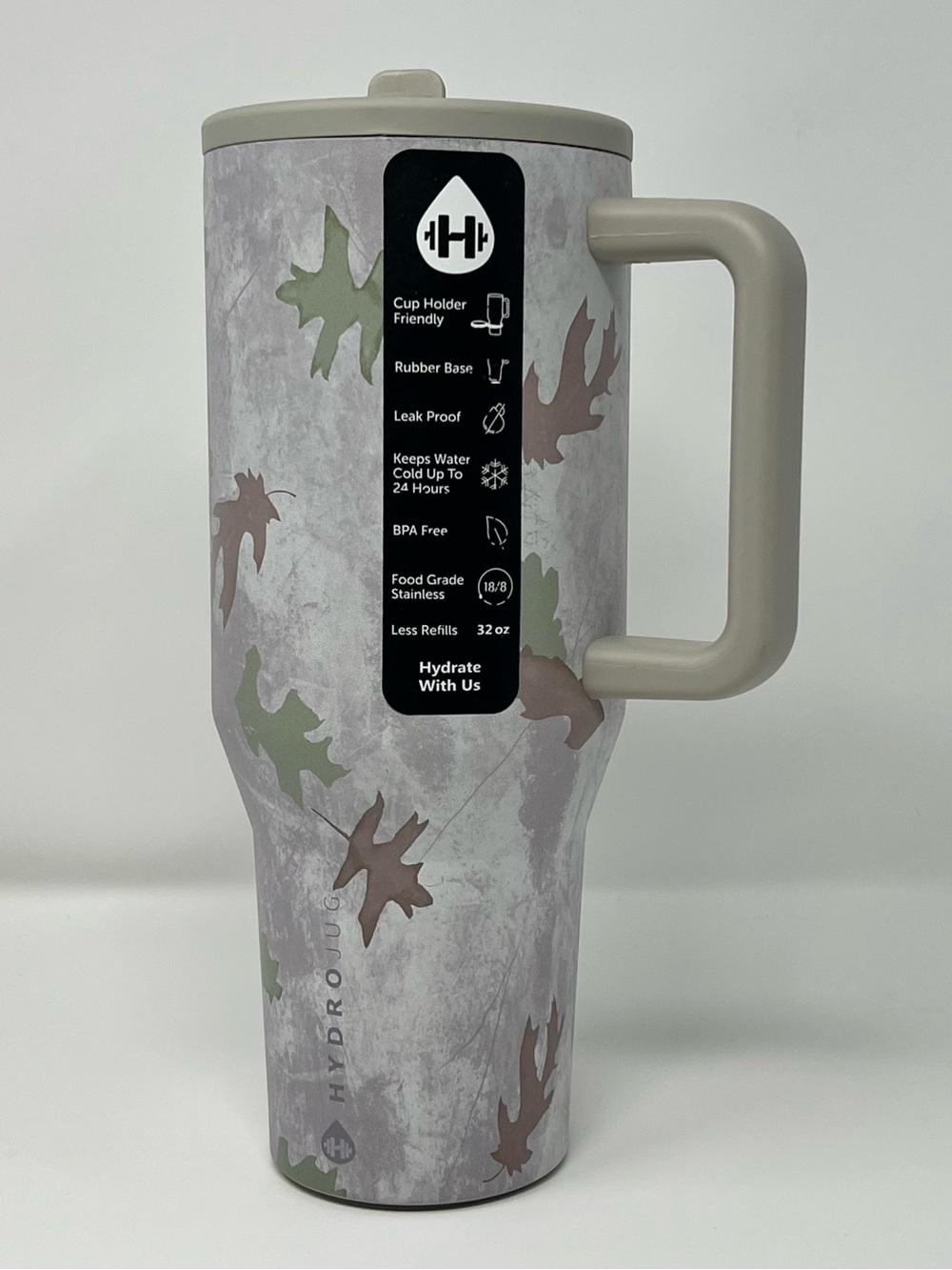 HydroJug Traveler 32 oz Camo Tumbler Leakproof Insulated Cup w/ Handle NIB